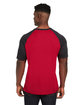 Team 365 Unisex Zone Colorblock Raglan T-Shirt SP RED/ BLK HTHR ModelBack
