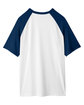 Team 365 Unisex Zone Colorblock Raglan T-Shirt WHT/ SP DK NV HT FlatBack
