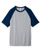 Team 365 Unisex Zone Colorblock Raglan T-Shirt ATH HT/ SP DK NV FlatFront