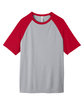 Team 365 Unisex Zone Colorblock Raglan T-Shirt ATH HTHR/ SP RED FlatFront