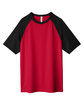 Team 365 Unisex Zone Colorblock Raglan T-Shirt SP RED/ BLK HTHR FlatFront