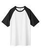 Team 365 Unisex Zone Colorblock Raglan T-Shirt WHITE/ BLK HTHR FlatFront