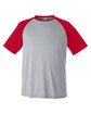 Team 365 Unisex Zone Colorblock Raglan T-Shirt ATH HTHR/ SP RED OFFront