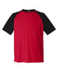 Team 365 Unisex Zone Colorblock Raglan T-Shirt sp red/ blk hthr OFFront
