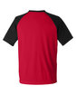 Team 365 Unisex Zone Colorblock Raglan T-Shirt SP RED/ BLK HTHR OFBack