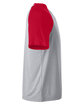 Team 365 Unisex Zone Colorblock Raglan T-Shirt ATH HTHR/ SP RED OFSide
