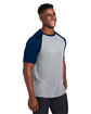 Team 365 Unisex Zone Colorblock Raglan T-Shirt ATH HT/ SP DK NV ModelQrt