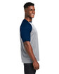 Team 365 Unisex Zone Colorblock Raglan T-Shirt ATH HT/ SP DK NV ModelSide