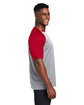 Team 365 Unisex Zone Colorblock Raglan T-Shirt ATH HTHR/ SP RED ModelSide
