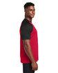 Team 365 Unisex Zone Colorblock Raglan T-Shirt sp red/ blk hthr ModelSide