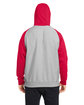 Team 365 Unisex Zone HydroSport™ Heavyweight Colorblock Hooded Sweatshirt ath hthr/ sp red ModelBack