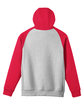 Team 365 Unisex Zone HydroSport™ Heavyweight Colorblock Hooded Sweatshirt ath hthr/ sp red FlatBack
