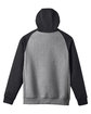 Team 365 Unisex Zone HydroSport™ Heavyweight Colorblock Hooded Sweatshirt dk gry hthr/ blk FlatBack