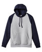 Team 365 Unisex Zone HydroSport™ Heavyweight Colorblock Hooded Sweatshirt ath ht/ sp dk nv FlatFront