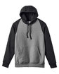 Team 365 Unisex Zone HydroSport™ Heavyweight Colorblock Hooded Sweatshirt dk gry hthr/ blk FlatFront