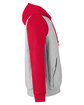 Team 365 Unisex Zone HydroSport™ Heavyweight Colorblock Hooded Sweatshirt ath hthr/ sp red OFSide