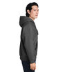 Team 365 Unisex Zone HydroSport  Heavyweight Quarter-Zip Hooded Sweatshirt dark grey heathr ModelSide