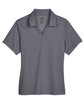 UltraClub Ladies' Cavalry Twill Performance Polo charcoal/ navy FlatFront