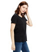 US Blanks Ladies' Short-Sleeve Loose Fit Boyfriend T-Shirt black ModelSide