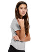 US Blanks Toddler Organic Cotton Crewneck T-Shirt heather grey ModelSide