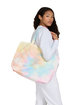 US Blanks Unisex Swirl Tie-Dye Large Canvas Shopper multicolor ModelSide