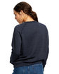 US Blanks Ladies' Raglan Pullover Long Sleeve Crewneck Sweatshirt tri navy ModelBack
