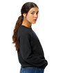US Blanks Ladies' Raglan Pullover Long Sleeve Crewneck Sweatshirt tri charcoal ModelSide