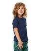 US Blanks Toddler Tri-Blend Crewneck T-Shirt tri navy ModelSide
