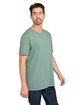 US Blanks Men's Supima Garment-Dyed Crewneck T-Shirt mediteran olive ModelSide