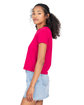 US Blanks Ladies' Short Sleeve Crop T-Shirt brick red ModelSide