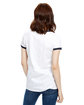US Blanks Ladies' Classic Ringer T-Shirt white/ navy ModelBack