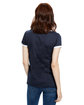 US Blanks Ladies' Classic Ringer T-Shirt navy/ white ModelBack