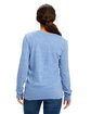 US Blanks Ladies' 4.9 oz. Long-Sleeve Cardigan tri blue ModelBack