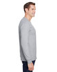 Hanes Adult Workwear Long-Sleeve Pocket T-Shirt light steel ModelSide