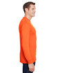 Hanes Adult Workwear Long-Sleeve Pocket T-Shirt safety orange ModelSide