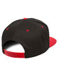 YP Classics Adult Cotton Twill Snapback Cap black/ red ModelBack